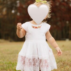 Well Dressed Wolf Cream Baby Dress